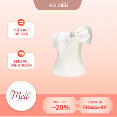 Áo kiểu nơ lệch vai thanh lịch Meii Closet