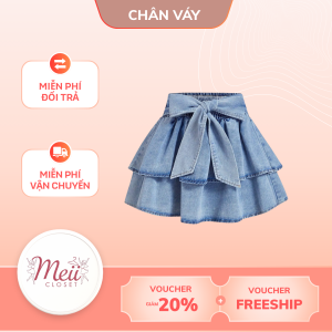 Chân Váy Jean Meii Closet Nơ To Trendy